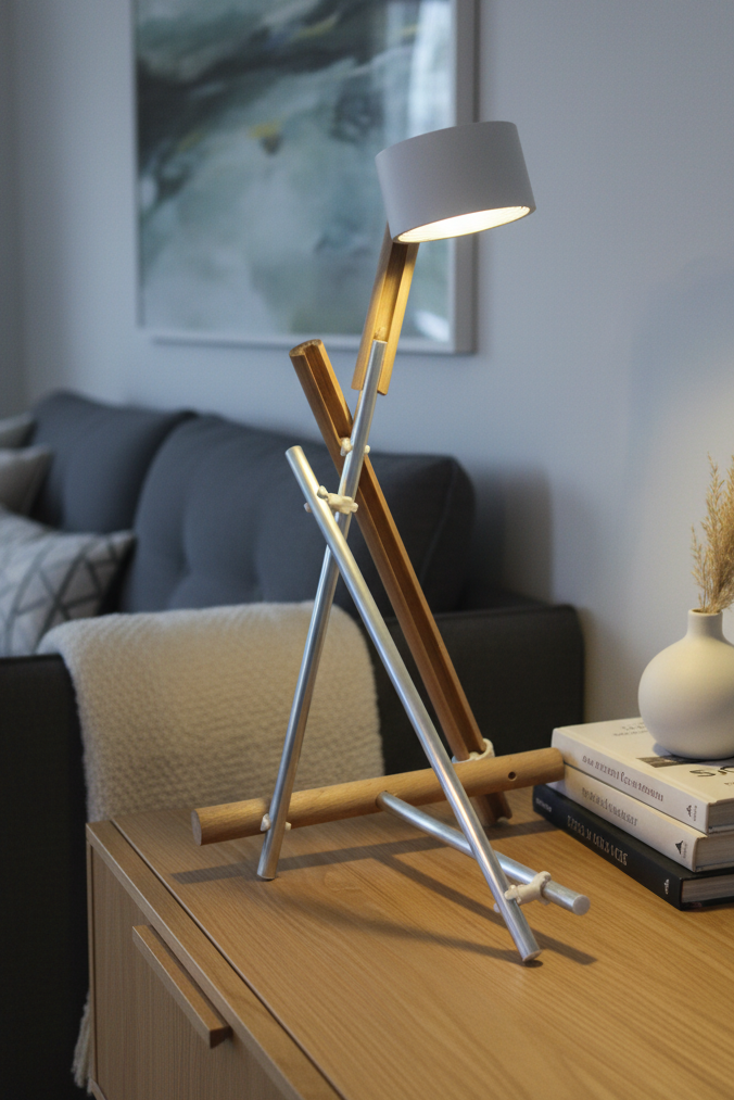 LAMPE EN BOIS MODULAIRE ALUMINIUM